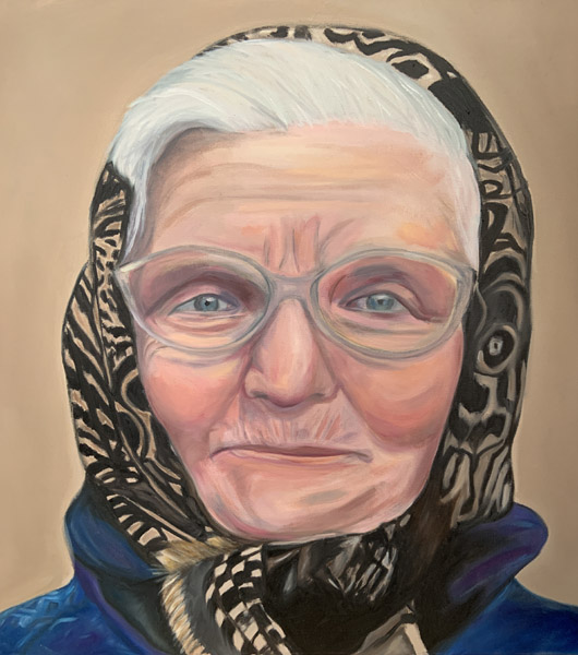 Piroska Ukraine Women Oil on Canvas 24" x 24"